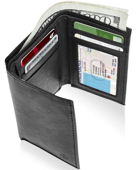 Men's Smooth Nappa Leather Trifold Wallet with RFID 